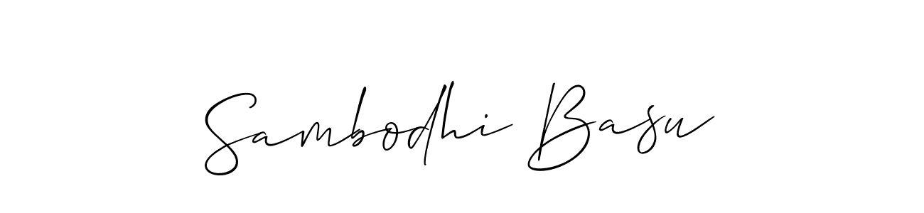 Design your own signature with our free online signature maker. With this signature software, you can create a handwritten (Allison_Script) signature for name Sambodhi Basu. Sambodhi Basu signature style 2 images and pictures png