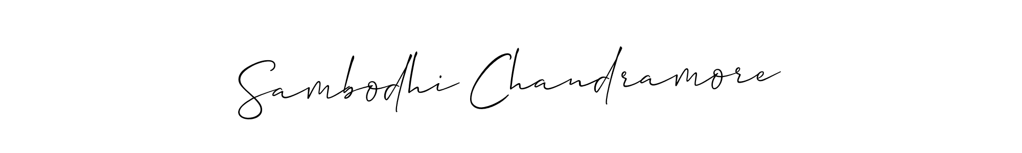 Use a signature maker to create a handwritten signature online. With this signature software, you can design (Allison_Script) your own signature for name Sambodhi Chandramore. Sambodhi Chandramore signature style 2 images and pictures png