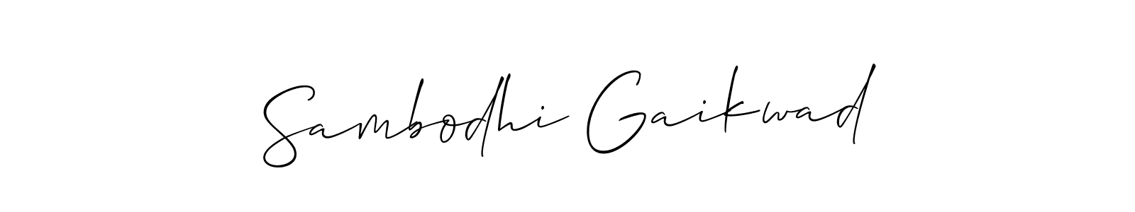 Allison_Script is a professional signature style that is perfect for those who want to add a touch of class to their signature. It is also a great choice for those who want to make their signature more unique. Get Sambodhi Gaikwad name to fancy signature for free. Sambodhi Gaikwad signature style 2 images and pictures png
