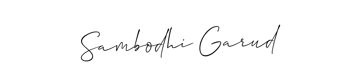 Design your own signature with our free online signature maker. With this signature software, you can create a handwritten (Allison_Script) signature for name Sambodhi Garud. Sambodhi Garud signature style 2 images and pictures png