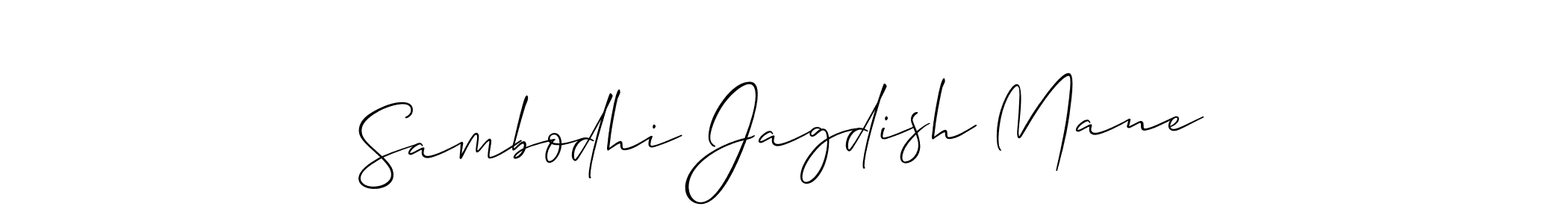 How to Draw Sambodhi Jagdish Mane signature style? Allison_Script is a latest design signature styles for name Sambodhi Jagdish Mane. Sambodhi Jagdish Mane signature style 2 images and pictures png