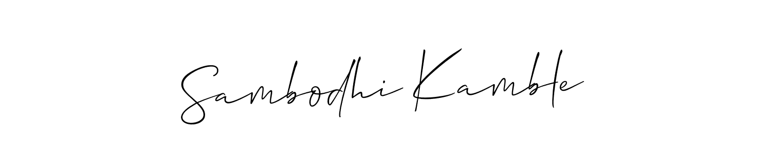 How to make Sambodhi Kamble name signature. Use Allison_Script style for creating short signs online. This is the latest handwritten sign. Sambodhi Kamble signature style 2 images and pictures png