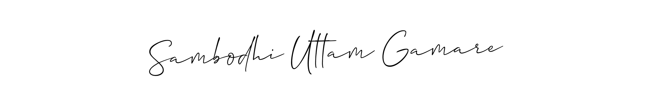 How to Draw Sambodhi Uttam Gamare signature style? Allison_Script is a latest design signature styles for name Sambodhi Uttam Gamare. Sambodhi Uttam Gamare signature style 2 images and pictures png
