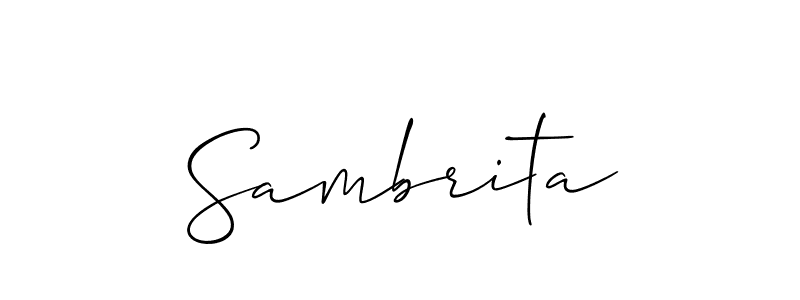 Create a beautiful signature design for name Sambrita. With this signature (Allison_Script) fonts, you can make a handwritten signature for free. Sambrita signature style 2 images and pictures png