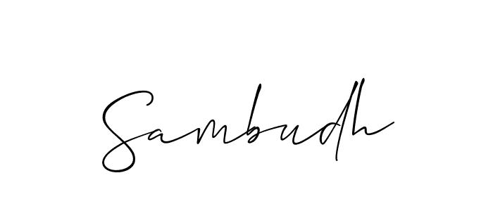 You should practise on your own different ways (Allison_Script) to write your name (Sambudh) in signature. don't let someone else do it for you. Sambudh signature style 2 images and pictures png