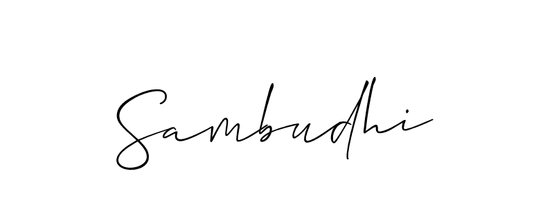 How to make Sambudhi signature? Allison_Script is a professional autograph style. Create handwritten signature for Sambudhi name. Sambudhi signature style 2 images and pictures png