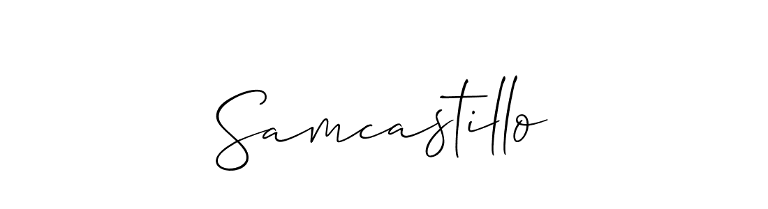 How to make Samcastillo signature? Allison_Script is a professional autograph style. Create handwritten signature for Samcastillo name. Samcastillo signature style 2 images and pictures png