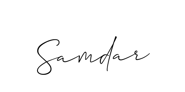Allison_Script is a professional signature style that is perfect for those who want to add a touch of class to their signature. It is also a great choice for those who want to make their signature more unique. Get Samdar name to fancy signature for free. Samdar signature style 2 images and pictures png