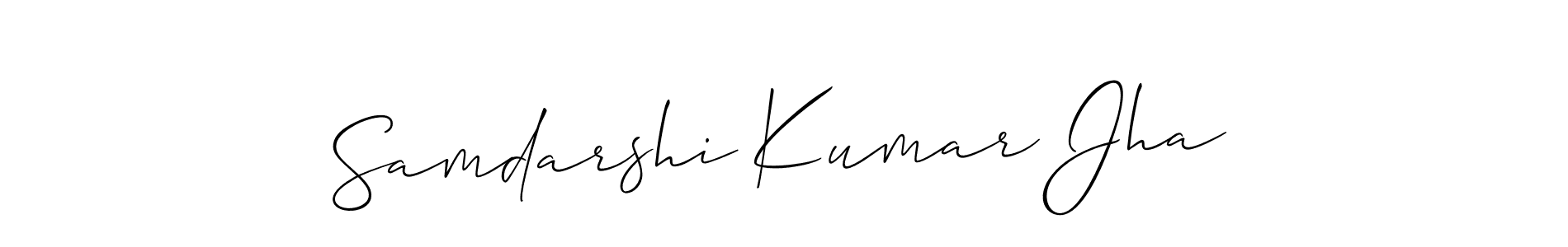 How to make Samdarshi Kumar Jha name signature. Use Allison_Script style for creating short signs online. This is the latest handwritten sign. Samdarshi Kumar Jha signature style 2 images and pictures png