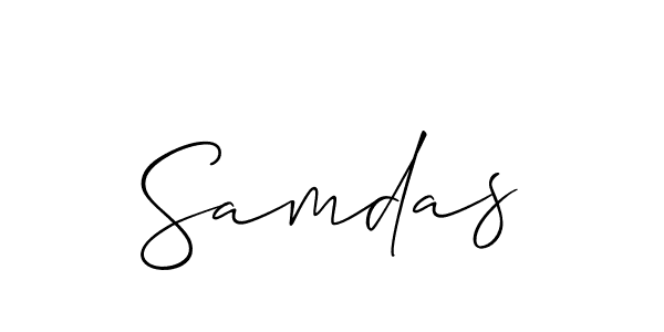The best way (Allison_Script) to make a short signature is to pick only two or three words in your name. The name Samdas include a total of six letters. For converting this name. Samdas signature style 2 images and pictures png