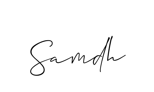 The best way (Allison_Script) to make a short signature is to pick only two or three words in your name. The name Samdh include a total of six letters. For converting this name. Samdh signature style 2 images and pictures png