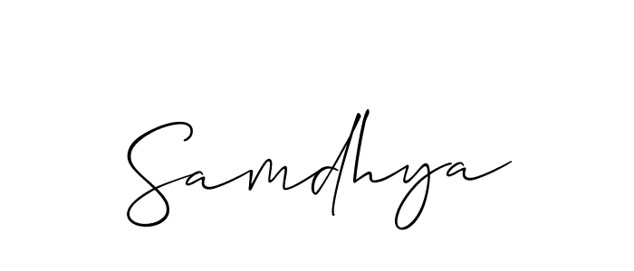 How to make Samdhya signature? Allison_Script is a professional autograph style. Create handwritten signature for Samdhya name. Samdhya signature style 2 images and pictures png