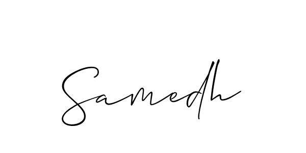 Make a beautiful signature design for name Samedh. With this signature (Allison_Script) style, you can create a handwritten signature for free. Samedh signature style 2 images and pictures png