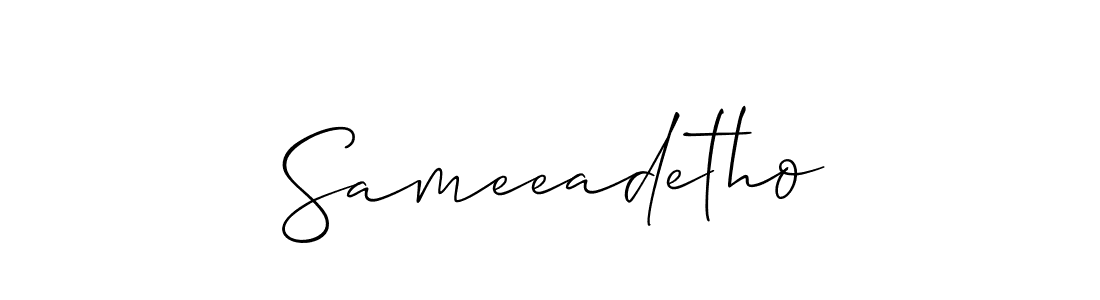 Similarly Allison_Script is the best handwritten signature design. Signature creator online .You can use it as an online autograph creator for name Sameeadetho. Sameeadetho signature style 2 images and pictures png