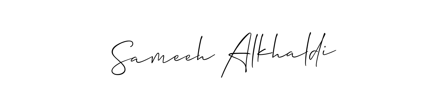 Sameeh Alkhaldi stylish signature style. Best Handwritten Sign (Allison_Script) for my name. Handwritten Signature Collection Ideas for my name Sameeh Alkhaldi. Sameeh Alkhaldi signature style 2 images and pictures png