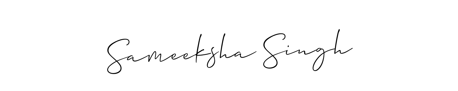 Make a beautiful signature design for name Sameeksha Singh. With this signature (Allison_Script) style, you can create a handwritten signature for free. Sameeksha Singh signature style 2 images and pictures png