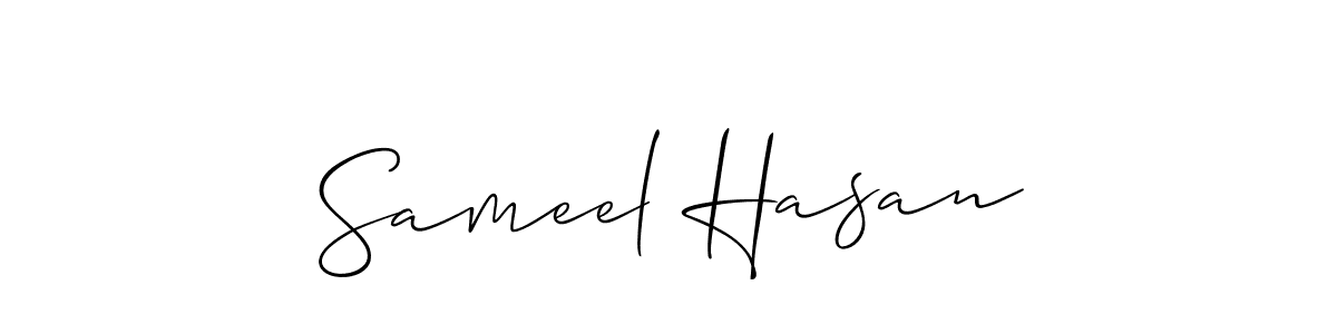 This is the best signature style for the Sameel Hasan name. Also you like these signature font (Allison_Script). Mix name signature. Sameel Hasan signature style 2 images and pictures png