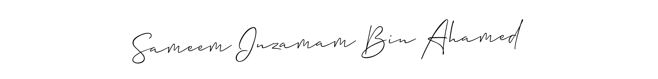 Allison_Script is a professional signature style that is perfect for those who want to add a touch of class to their signature. It is also a great choice for those who want to make their signature more unique. Get Sameem Inzamam Bin Ahamed name to fancy signature for free. Sameem Inzamam Bin Ahamed signature style 2 images and pictures png