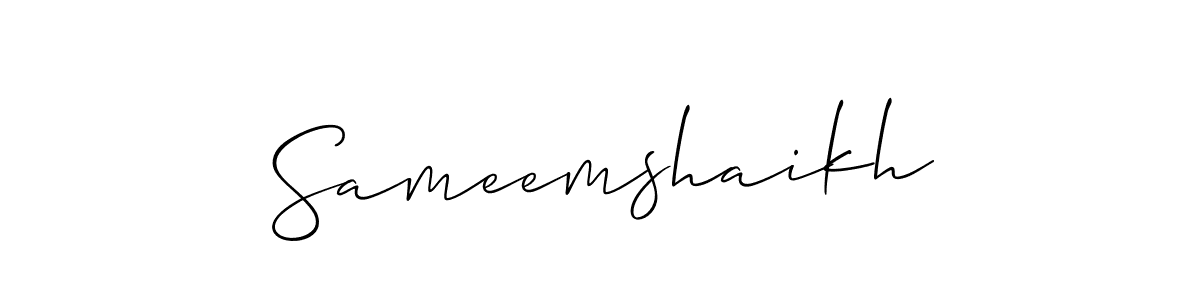 How to make Sameemshaikh signature? Allison_Script is a professional autograph style. Create handwritten signature for Sameemshaikh name. Sameemshaikh signature style 2 images and pictures png