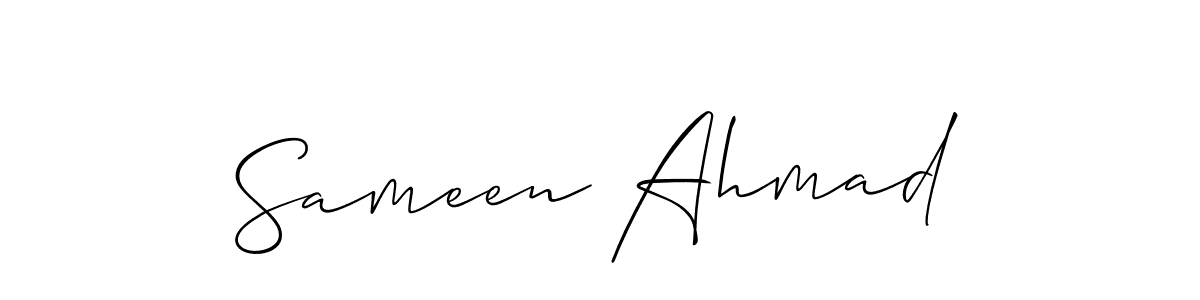 Also You can easily find your signature by using the search form. We will create Sameen Ahmad name handwritten signature images for you free of cost using Allison_Script sign style. Sameen Ahmad signature style 2 images and pictures png