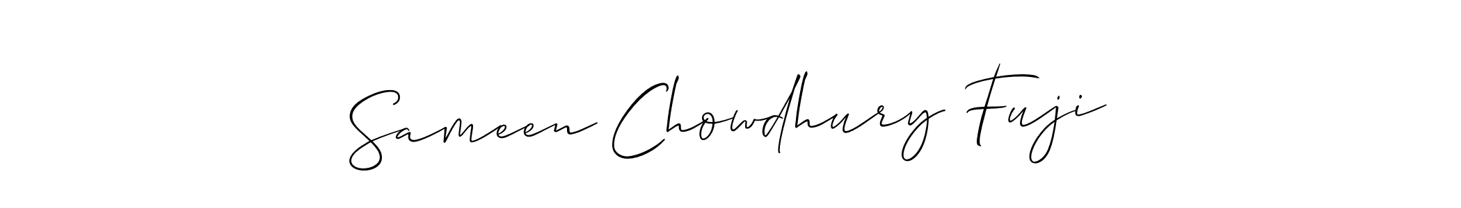 How to make Sameen Chowdhury Fuji signature? Allison_Script is a professional autograph style. Create handwritten signature for Sameen Chowdhury Fuji name. Sameen Chowdhury Fuji signature style 2 images and pictures png