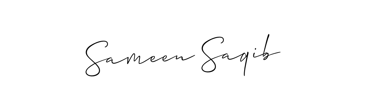 It looks lik you need a new signature style for name Sameen Saqib. Design unique handwritten (Allison_Script) signature with our free signature maker in just a few clicks. Sameen Saqib signature style 2 images and pictures png
