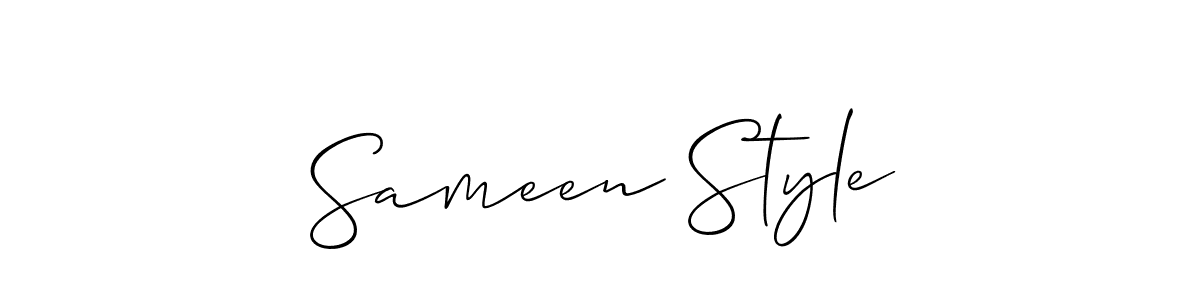 Make a beautiful signature design for name Sameen Style. With this signature (Allison_Script) style, you can create a handwritten signature for free. Sameen Style signature style 2 images and pictures png