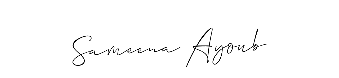 See photos of Sameena Ayoub official signature by Spectra . Check more albums & portfolios. Read reviews & check more about Allison_Script font. Sameena Ayoub signature style 2 images and pictures png
