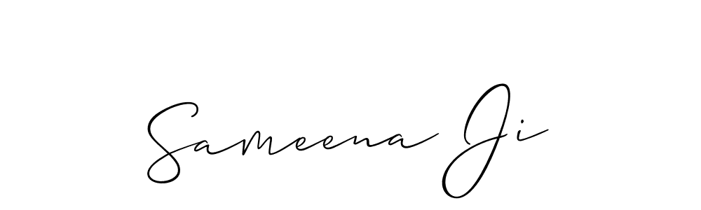 Similarly Allison_Script is the best handwritten signature design. Signature creator online .You can use it as an online autograph creator for name Sameena Ji. Sameena Ji signature style 2 images and pictures png