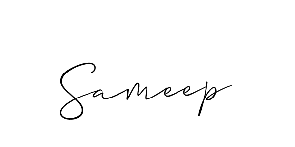 Design your own signature with our free online signature maker. With this signature software, you can create a handwritten (Allison_Script) signature for name Sameep. Sameep signature style 2 images and pictures png