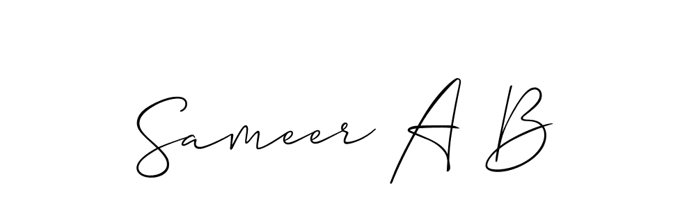 Make a beautiful signature design for name Sameer A B. With this signature (Allison_Script) style, you can create a handwritten signature for free. Sameer A B signature style 2 images and pictures png