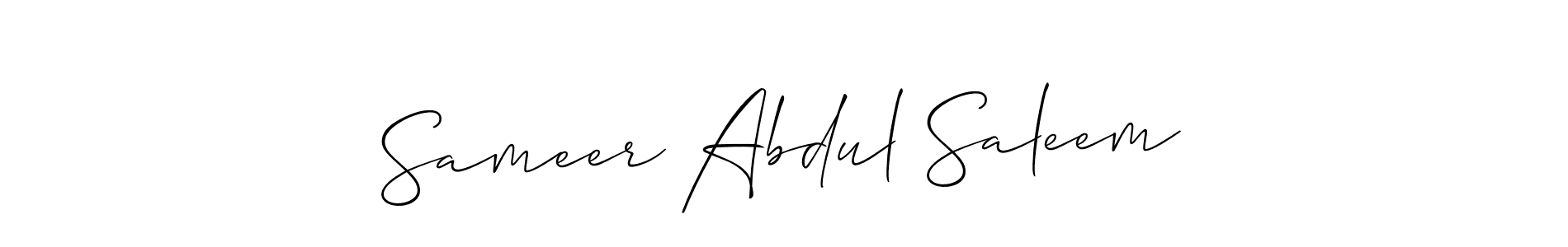 Use a signature maker to create a handwritten signature online. With this signature software, you can design (Allison_Script) your own signature for name Sameer Abdul Saleem. Sameer Abdul Saleem signature style 2 images and pictures png