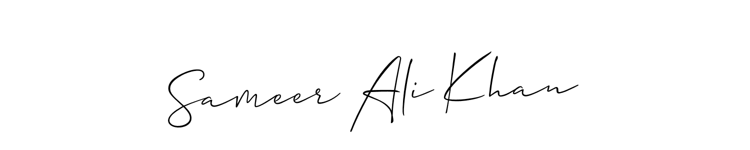 Create a beautiful signature design for name Sameer Ali Khan. With this signature (Allison_Script) fonts, you can make a handwritten signature for free. Sameer Ali Khan signature style 2 images and pictures png