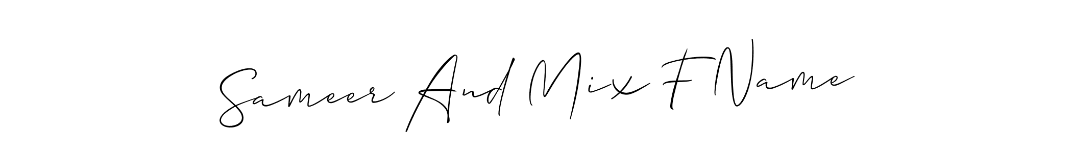 Allison_Script is a professional signature style that is perfect for those who want to add a touch of class to their signature. It is also a great choice for those who want to make their signature more unique. Get Sameer And Mix F Name name to fancy signature for free. Sameer And Mix F Name signature style 2 images and pictures png