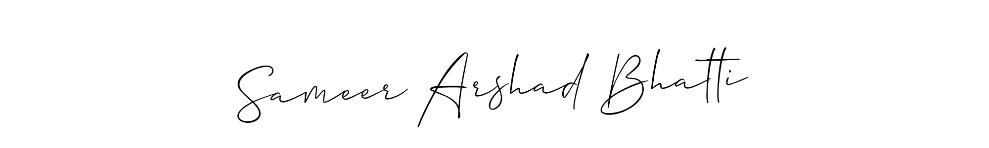 How to make Sameer Arshad Bhatti name signature. Use Allison_Script style for creating short signs online. This is the latest handwritten sign. Sameer Arshad Bhatti signature style 2 images and pictures png