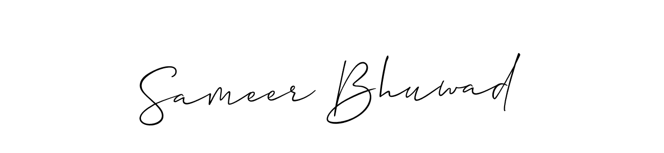 How to make Sameer Bhuwad name signature. Use Allison_Script style for creating short signs online. This is the latest handwritten sign. Sameer Bhuwad signature style 2 images and pictures png