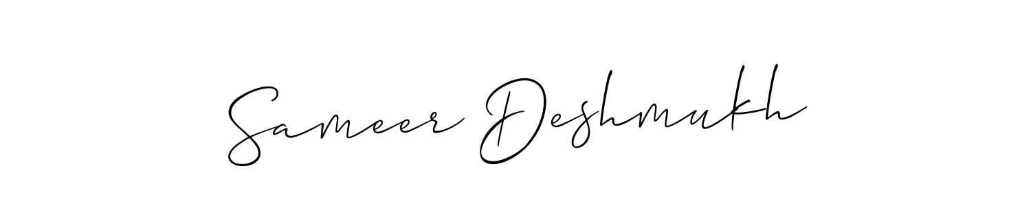 It looks lik you need a new signature style for name Sameer Deshmukh. Design unique handwritten (Allison_Script) signature with our free signature maker in just a few clicks. Sameer Deshmukh signature style 2 images and pictures png