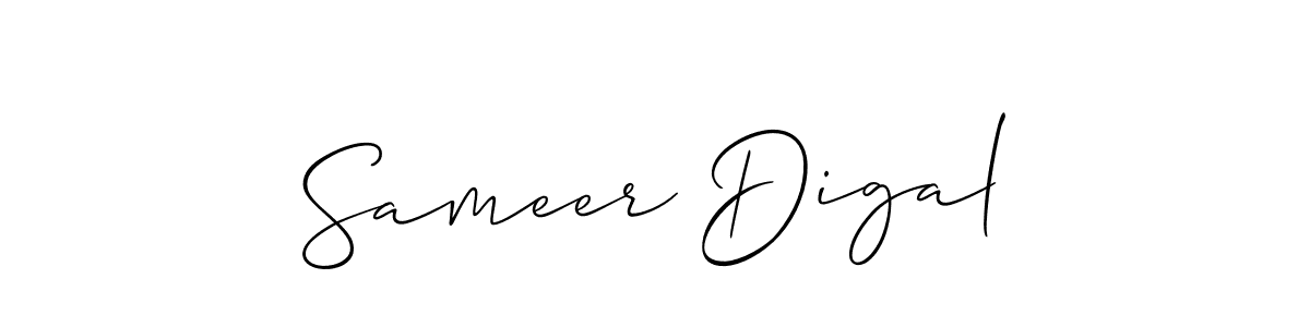 It looks lik you need a new signature style for name Sameer Digal. Design unique handwritten (Allison_Script) signature with our free signature maker in just a few clicks. Sameer Digal signature style 2 images and pictures png