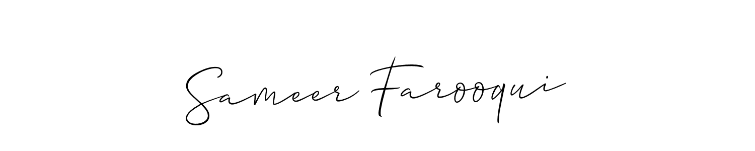 How to make Sameer Farooqui signature? Allison_Script is a professional autograph style. Create handwritten signature for Sameer Farooqui name. Sameer Farooqui signature style 2 images and pictures png