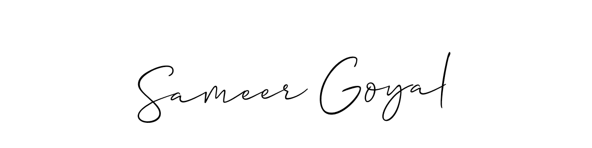 Use a signature maker to create a handwritten signature online. With this signature software, you can design (Allison_Script) your own signature for name Sameer Goyal. Sameer Goyal signature style 2 images and pictures png