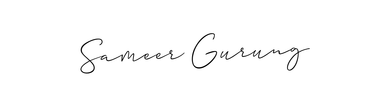 Also we have Sameer Gurung name is the best signature style. Create professional handwritten signature collection using Allison_Script autograph style. Sameer Gurung signature style 2 images and pictures png