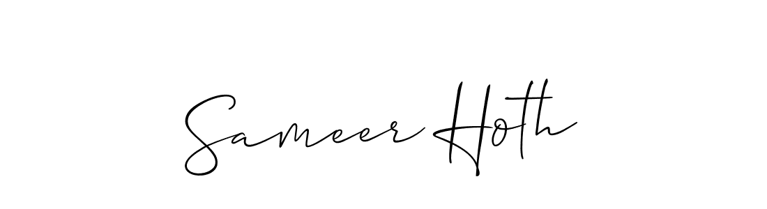 Create a beautiful signature design for name Sameer Hoth. With this signature (Allison_Script) fonts, you can make a handwritten signature for free. Sameer Hoth signature style 2 images and pictures png