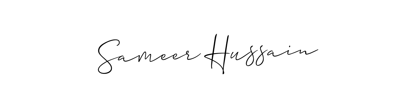 The best way (Allison_Script) to make a short signature is to pick only two or three words in your name. The name Sameer Hussain include a total of six letters. For converting this name. Sameer Hussain signature style 2 images and pictures png