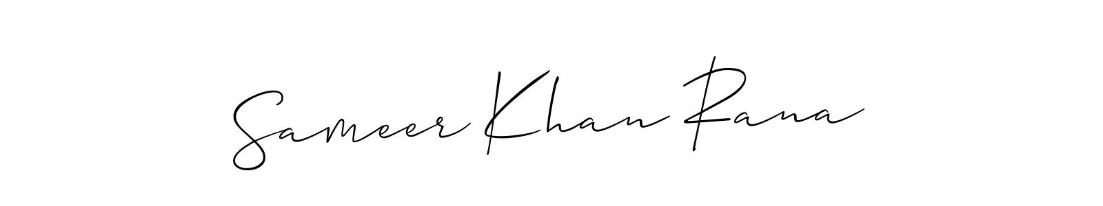 It looks lik you need a new signature style for name Sameer Khan Rana. Design unique handwritten (Allison_Script) signature with our free signature maker in just a few clicks. Sameer Khan Rana signature style 2 images and pictures png