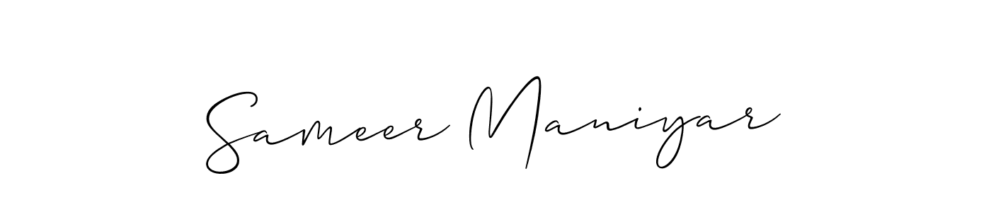 Also You can easily find your signature by using the search form. We will create Sameer Maniyar name handwritten signature images for you free of cost using Allison_Script sign style. Sameer Maniyar signature style 2 images and pictures png
