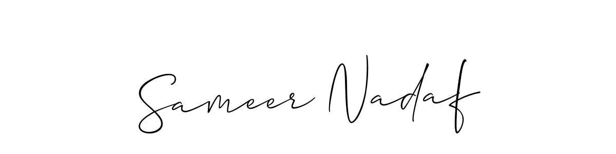 How to Draw Sameer Nadaf signature style? Allison_Script is a latest design signature styles for name Sameer Nadaf. Sameer Nadaf signature style 2 images and pictures png
