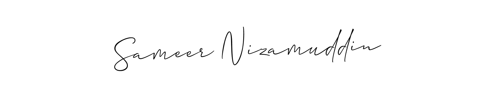 Make a short Sameer Nizamuddin signature style. Manage your documents anywhere anytime using Allison_Script. Create and add eSignatures, submit forms, share and send files easily. Sameer Nizamuddin signature style 2 images and pictures png