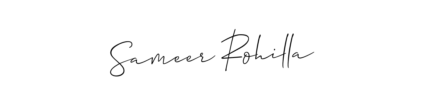 You should practise on your own different ways (Allison_Script) to write your name (Sameer Rohilla) in signature. don't let someone else do it for you. Sameer Rohilla signature style 2 images and pictures png