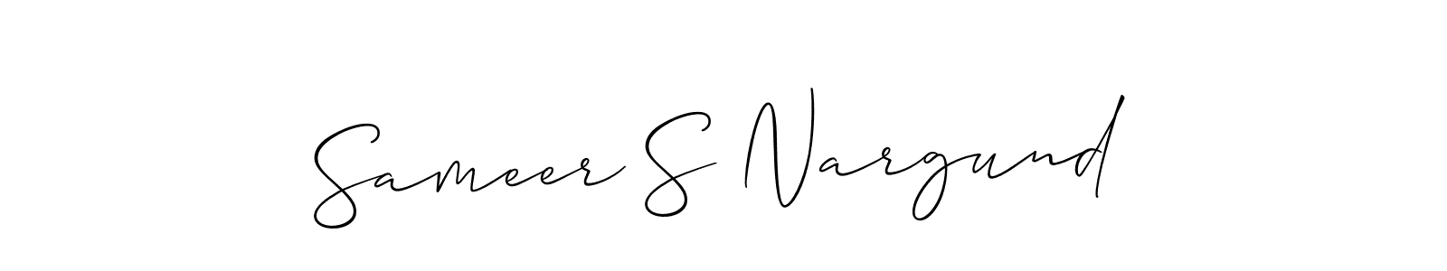 Best and Professional Signature Style for Sameer S Nargund. Allison_Script Best Signature Style Collection. Sameer S Nargund signature style 2 images and pictures png