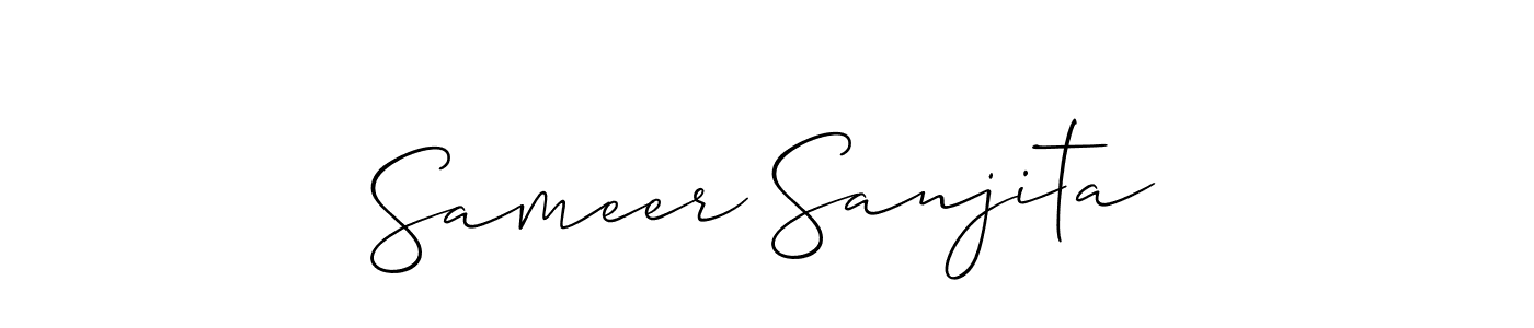How to Draw Sameer Sanjita signature style? Allison_Script is a latest design signature styles for name Sameer Sanjita. Sameer Sanjita signature style 2 images and pictures png